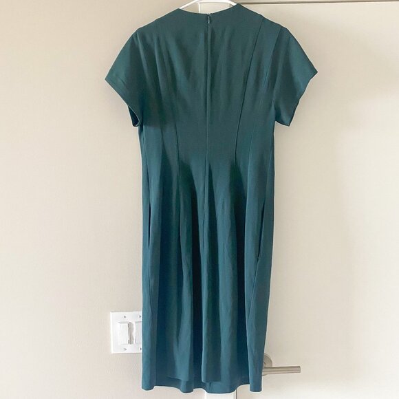 MM LaFleur Kelly Green Shift Midi Dress Size 8 Career Workwear Professional - Picture 3 of 9